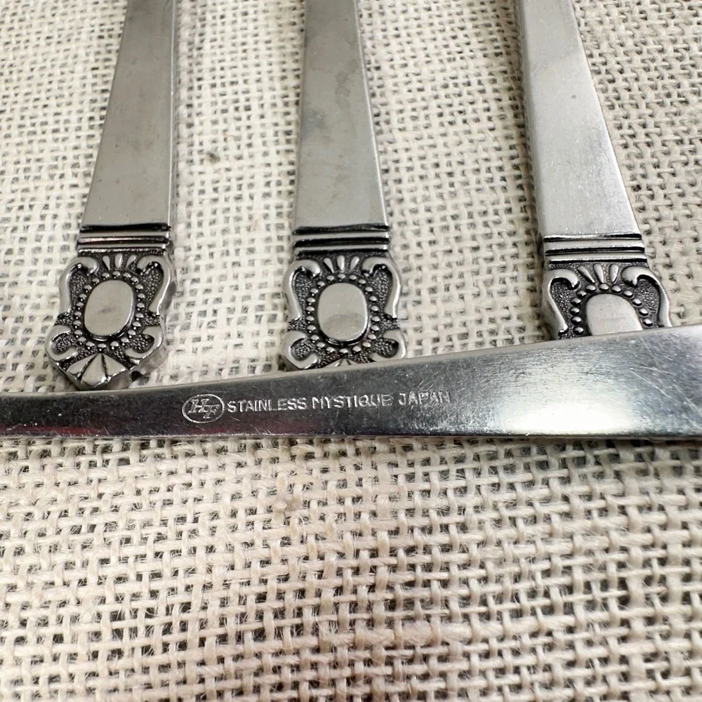 Vintage Hanford Forge Mystique Stainless Steel 4 Dinner Forks Japan H.F.